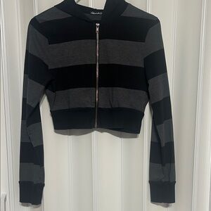 Mandee - Cropped Zip Up Hoodie,  Size Medium